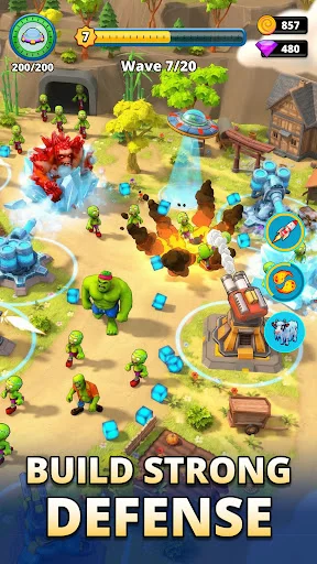 Gameplay screenshot 2 from Aliens vs Zombies: Invasion - Strategy game